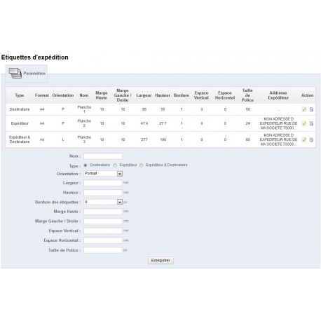 Générateur d'étiquettes d'Expédition pour PrestaShop