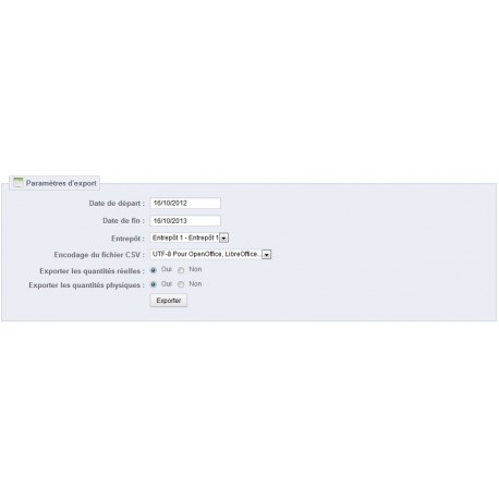 Export Stock Avancés pour PrestaShop