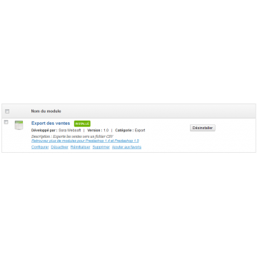 Module Export des Ventes Prestashop 1.5